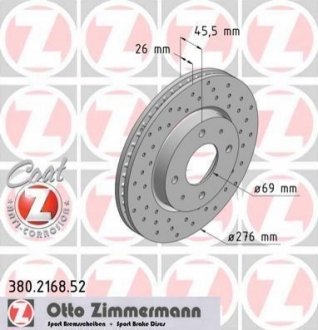 380.2168.52 ZIMMERMANN Диск тормозной