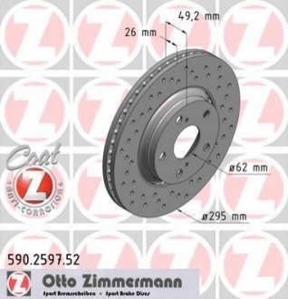 590.2597.52 ZIMMERMANN Диск гальмівний