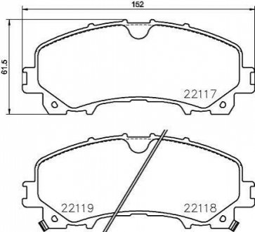 NP2060 NISSHINBO Колодки гальмівні дискові передні Nissan X-Trail III (T32) (13-)/Renault Koleos II (19-) (NP2060) NISSHINBO