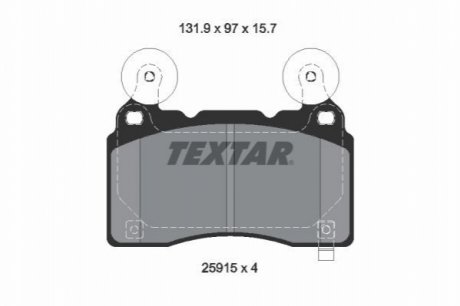 2591501 TEXTAR Комплект гальмівних колодок