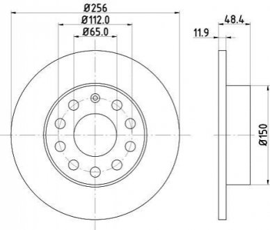 8DD355109-641 HELLA Гальмівний диск зад. Caddy III (260x12)