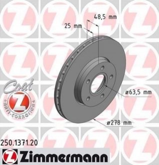 250.1371.20 ZIMMERMANN Диск гальмівний