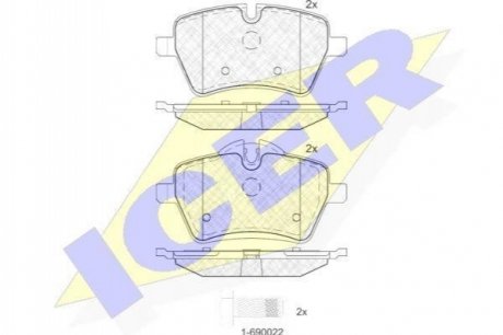 181756 ICER Комплект гальмівних колодок (дискових)