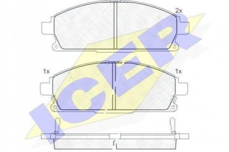 181521 ICER Комплект гальмівних колодок (дискових)