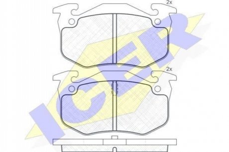 180649 ICER Комплект гальмівних колодок (дискових)
