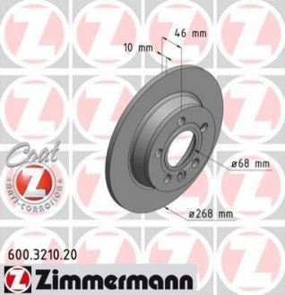 600.3210.20 ZIMMERMANN Диск гальмівний