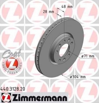 440.3128.20 ZIMMERMANN Диск гальмівний