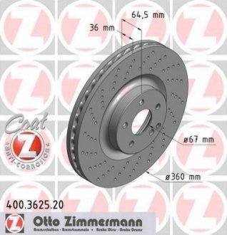 400.3625.20 ZIMMERMANN Диск гальмівний