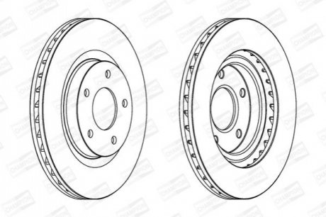 562790CH CHAMPION Диск гальмівний передній (кратно 2) Jeep Compass (06-), Patriot (07-17)/ Mitsubishi ASX (09-) (562790CH) CHAMPION