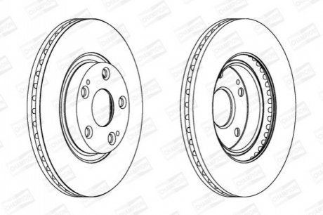 562430CH CHAMPION Диск тормозной передний (кратно 2шт.) Toyota Auris (06-12), Avensis (03-08), Cor