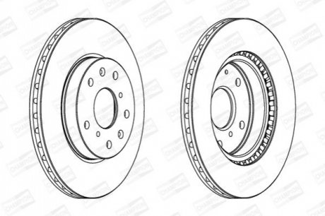 562534CH CHAMPION Диск тормозной передний (кратно 2шт.) Fiat Sedici (06-14)/Suzuki SX4 (06-), Vita