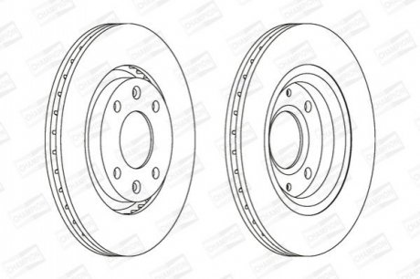 562128CH CHAMPION Диск тормозной передний (кратно 2шт.) Citroen Berlingo (96-11)/Peugeot 2008 (13-