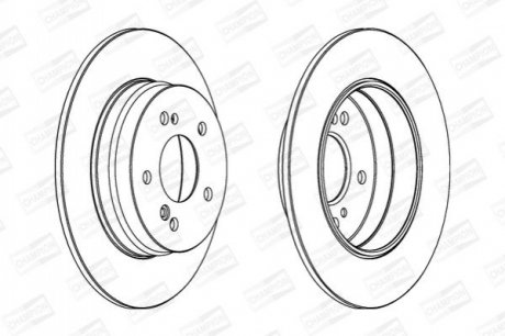 561963CH CHAMPION Диск тормозной задний (кратно 2шт.) MB W202, W203, CL203, SLK (93-11)/CHRYSLER C