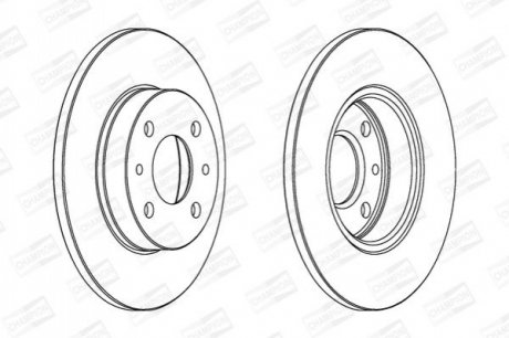 561380CH CHAMPION Диск тормозной передний/задний (кратно 2шт.) Fiat 500 (07-)/Ford Ka (08-16)