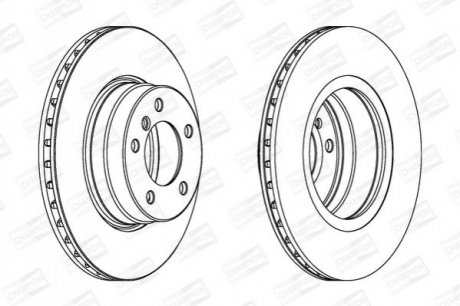 562320CH CHAMPION Диск тормозной передний (кратно 2шт.) BMW 5 (E39) (95-03), 5 (E60) (01-10)