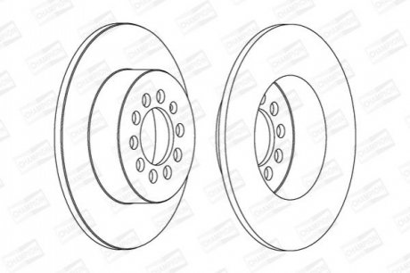 562236CH CHAMPION Диск тормозной задний (кратно 2шт.) VW Golf VI, JETTA IV (08-)