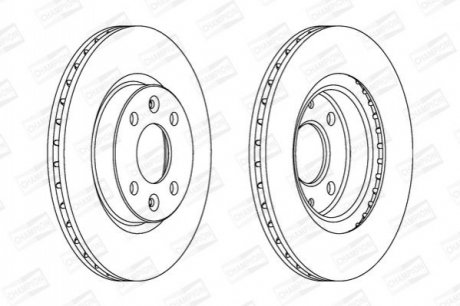 561997CH CHAMPION Диск тормозной передний (кратно 2шт.) Renault Logan (07-14)