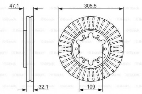 0 986 479 359 BOSCH ДИСК ГАЛЬМIВНИЙ ПЕРЕДНIЙ