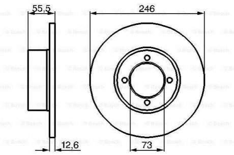 0 986 478 082 BOSCH ДИСК ГАЛЬМIВНИЙ ПЕРЕДНIЙ