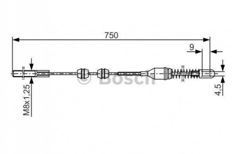 1 987 477 140 BOSCH Трос ручного гальма