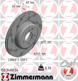 150.3480.54 ZIMMERMANN Диск гальмівний