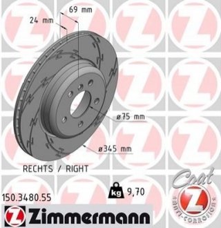 150.3480.55 ZIMMERMANN Диск гальмівний