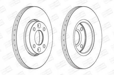 562268CH CHAMPION Диск тормозной передний (кратно 2шт.) Renault Loagn (07-13)/Nissan Micra III (K1