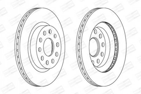 562237CH CHAMPION Диск тормозной передний (кратно 2шт.) Skoda Octavia II/VW Golf VI (08-12)