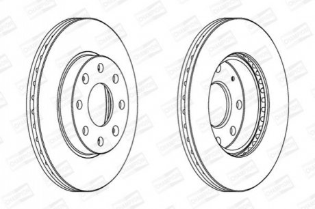 563019CH CHAMPION Диск тормозной передний (кратно 2шт.) Chevrolet Aveo/Daewoo Lanos