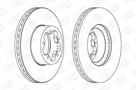 562541CH CHAMPION Диск тормозной передний (кратно 2шт.) Ford Transit (06-14), Transit Tourneo (06-