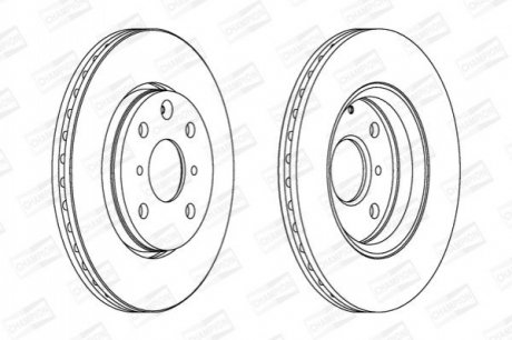 562311CH CHAMPION Диск тормозной передний (кратно 2шт.) CITROEN C1/PEUGEOT 107 (05-14), 108 (14-