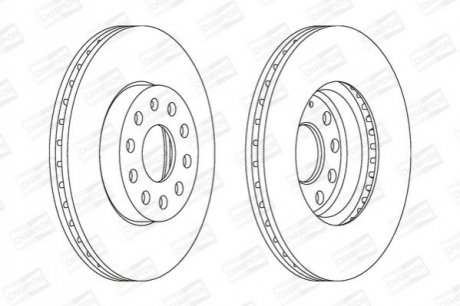 562235CH CHAMPION Диск тормозной передний (кратно 2шт.) Audi A3 (03-20),Q2 (16-)/Skoda Karoq (17-)