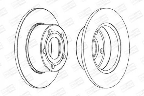561549CH CHAMPION Диск тормозной задний (кратно 2шт.) Skoda Superb (01-08)/VW Passat B5 (96-05)