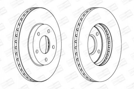 562441CH CHAMPION Диск тормозной передний (кратно 2шт.) Nissan Almera (98-06), X-Trail (01-13)