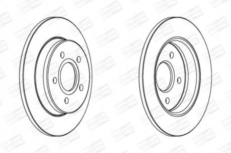 562361CH CHAMPION Диск тормозной задний (кратно 2шт.) FORD C-MAX (07-10), FOCUS II (04-13)