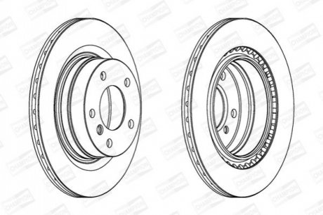 562316CH CHAMPION Диск тормозной задний (кратно 2шт.) BMW 1 (06-12), 1 (11-19), 3 (11-18)