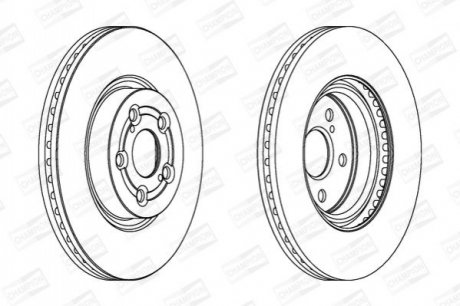 562439CH CHAMPION Диск тормозной передний (кратно 2шт.) Toyota Avensis (03-08)