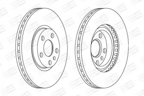 561967CH CHAMPION Диск гальмівний передній (кратно 2) Citroen Jumpy (99-06) (561967CH) CHAMPION