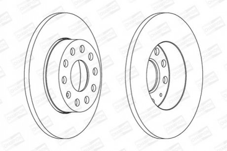 562238CH CHAMPION Диск тормозной задний (кратно 2шт.) VW Caddy III (08-15)