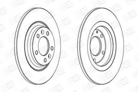 562253CH CHAMPION Диск тормозной задний (кратно 2шт.) Peugeot 407 (04-15)