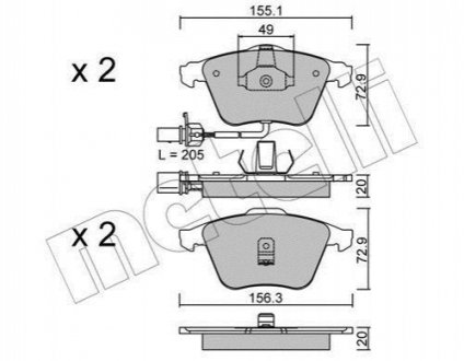 22-0549-0 Metelli Комплект гальмівних колодок (дискових)