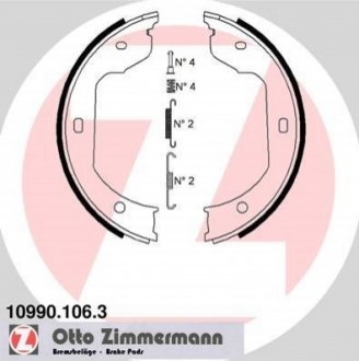 10990.106.3 ZIMMERMANN Комплект гальмівних колодок