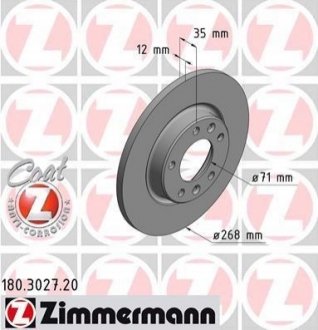 180.3027.20 ZIMMERMANN Диск гальмівний