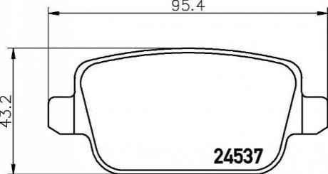 8DB355025-351 HELLA Гальмівні колодки зад. Focus/Galaxy/Kuga/Mondeo/S80/V70/XC70 06- 1.6-4.4