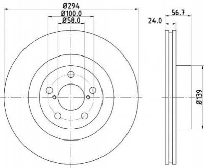 8DD355112-051 HELLA Гальмівний диск перед. Forester/Impreza/Outbak/Legacy 2.0-3.0 00-