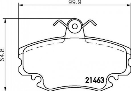 8DB355018-131 HELLA Гальмівні колодки Logan/Sandero/Megane I/Clio 98- (з датчиком)