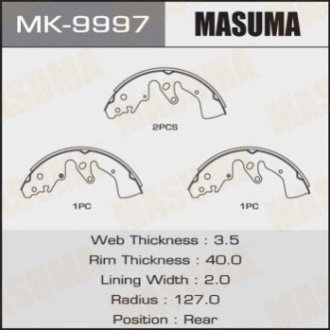 MK9997 MASUMA Колодка тормозная барабанная (MK9997) MASUMA