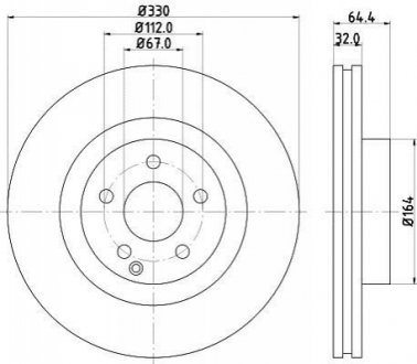 8DD355109-431 HELLA Гальмівний диск перед. W211/204 02-15 (PRO)