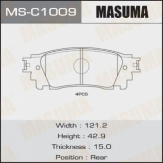 MSC1009 MASUMA Колодка тормозная (MSC1009) MASUMA