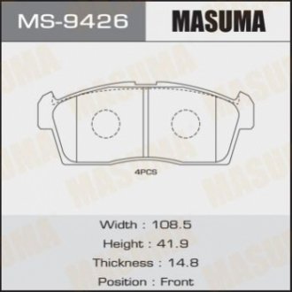 MS9426 MASUMA Колодка тормозная (MS9426) MASUMA